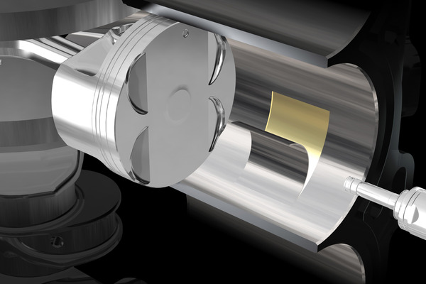 Les cylindres du Yamaha 425 ch sont chemisés avec une feuille de « plasma fusion » offrant une résistance supérieure à l’acier.