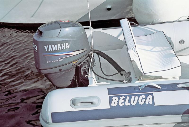 Le Yamaha 50 ch est parfait en utilisation familiale, mais la coque acceptera un 75 ch sans problème.
